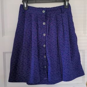 Purple Key Print Skirt, XS
